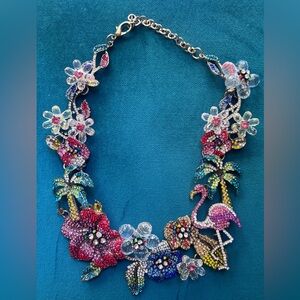 Tropical Paradise Multicolor Statement Summer Necklace